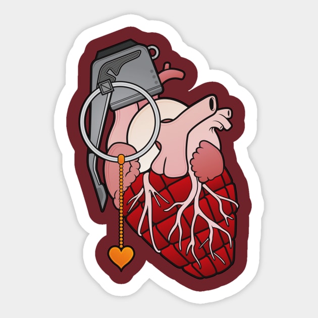 Heart Grenade Sticker by Woah_Jonny